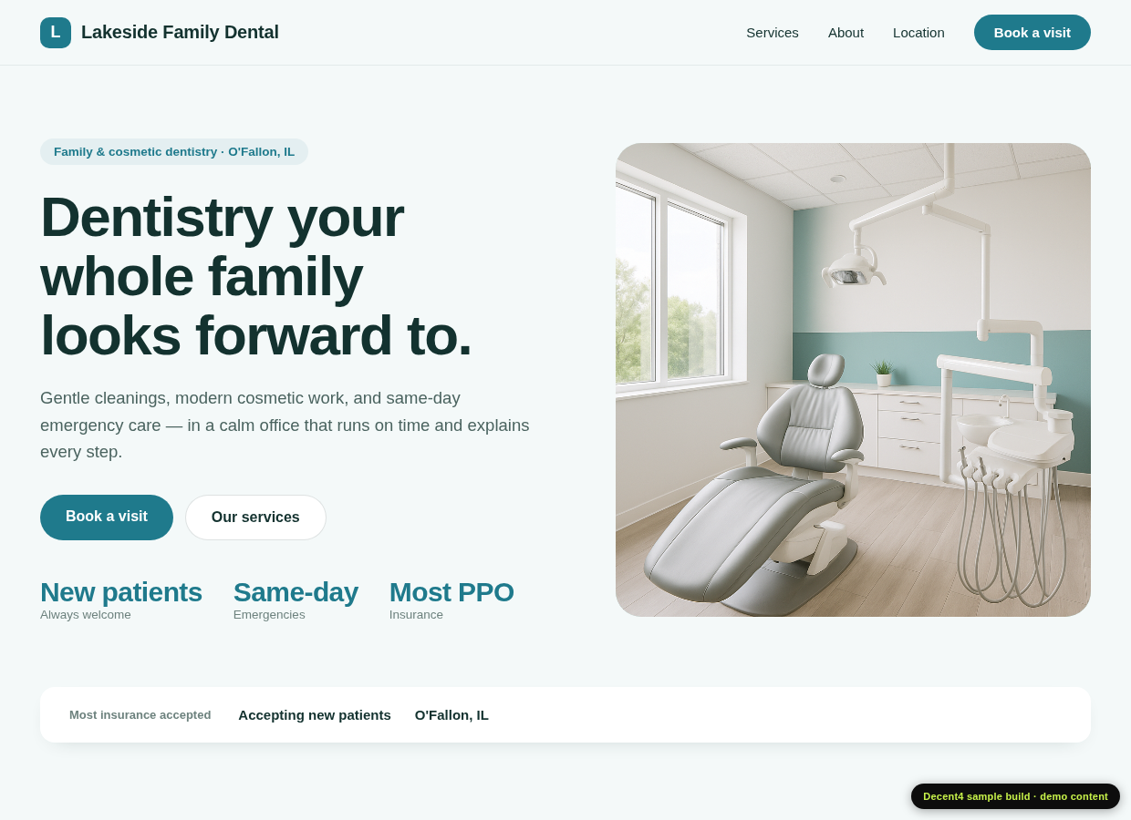 Lakeside Family Dental example build
