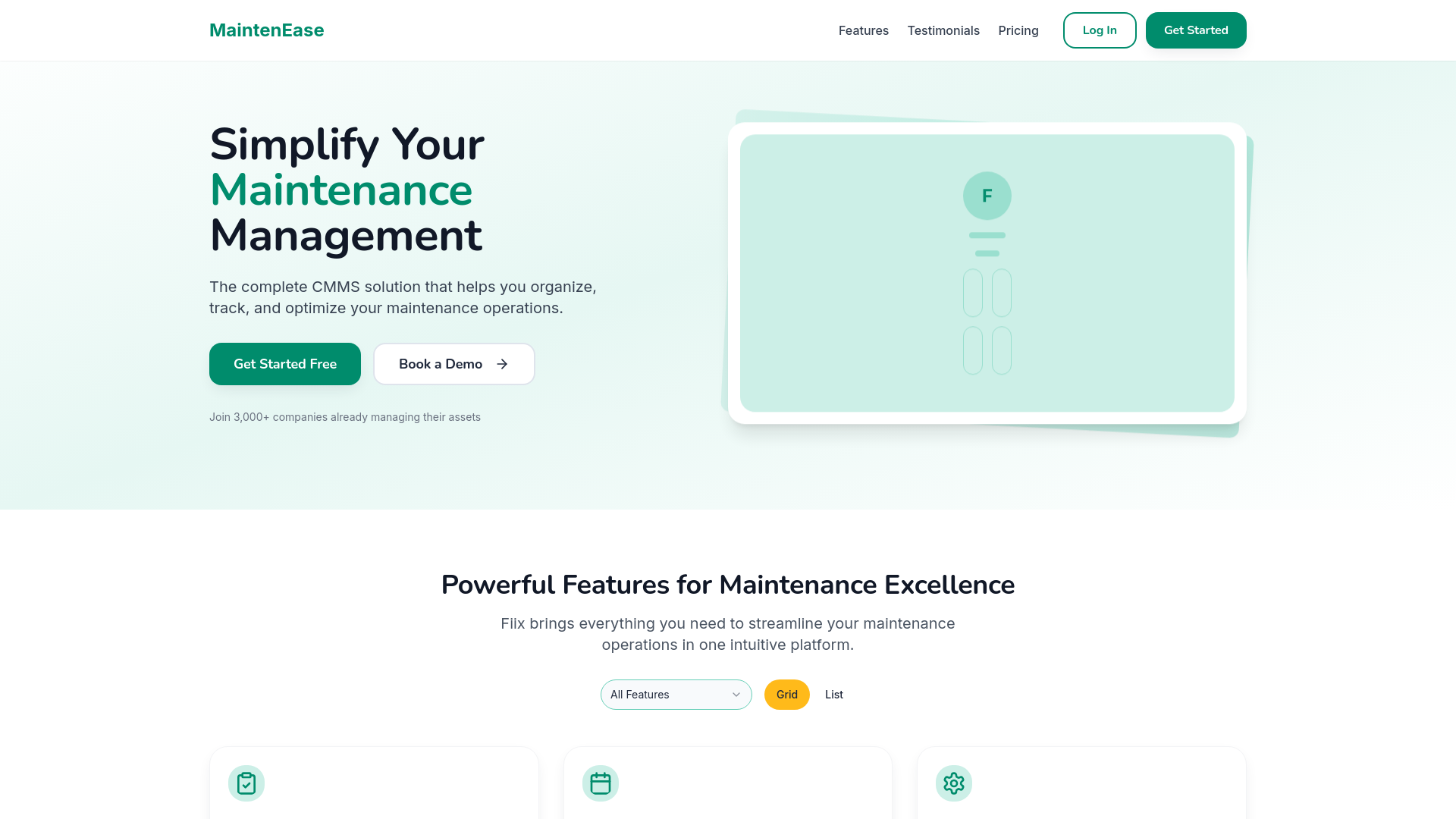 MaintenEase maintenance management software preview