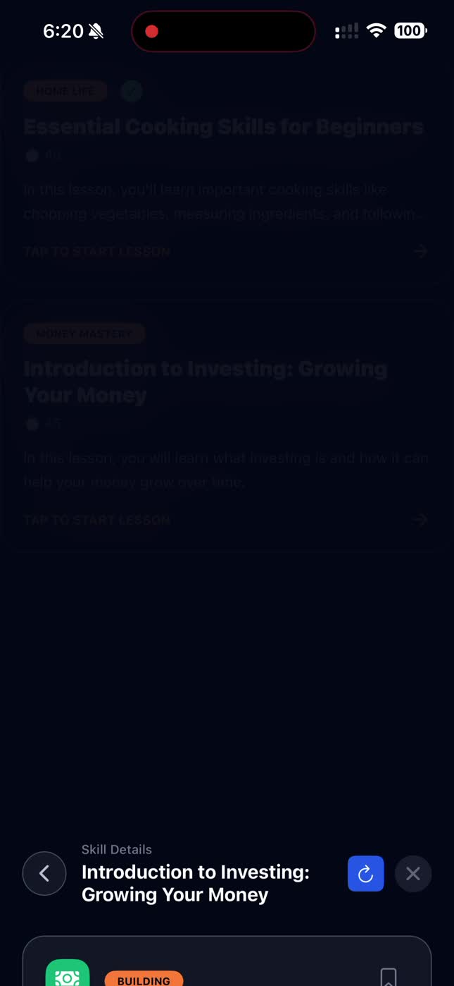 ProjectAdulting demo screenshot 2